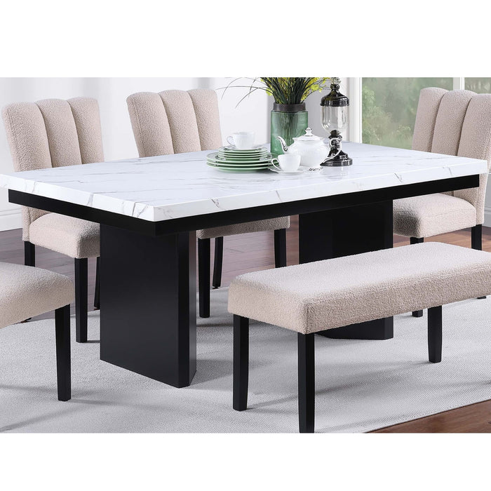 2 Tone Dining Table Set With Upholstered Side Chairs Home Essentials