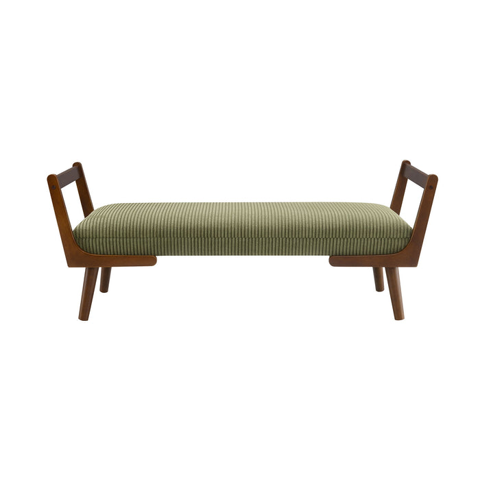 Mid-Century Bench With Wood Legs Home Essentials