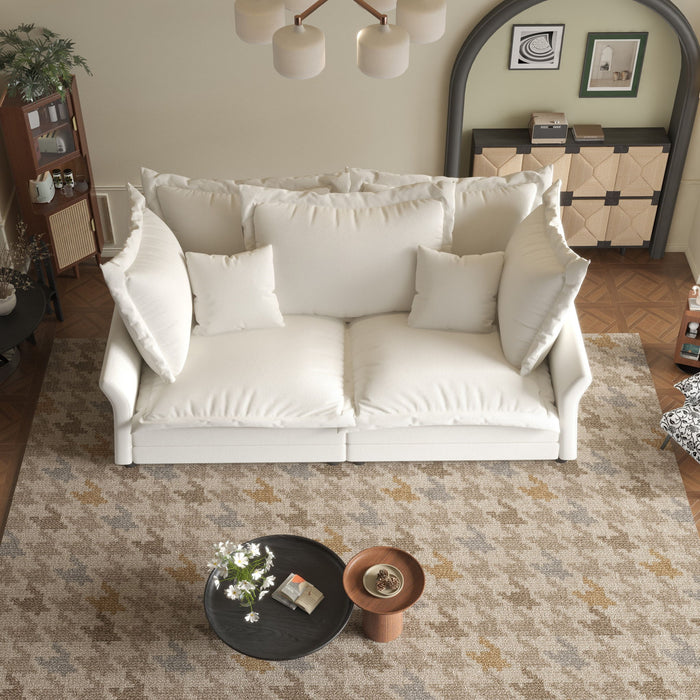 Modern Comfy Upholstered Sofa Cloud Couch, Deep Seat Couches With Multiple Large Soft Pillows