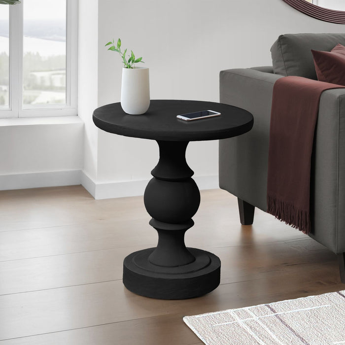 Round Accent Table, Indoor / Outdoor - Black 8th Street
