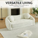 Curved Convertible Sofa, 2 In 1 Frameless Folding Sofa Bed With Pull Out Base And Deep Seat Home Essentials