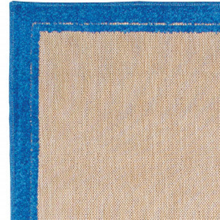 2' X 8' Stain Resistant Indoor / Outdoor Area Rug - Blue / Beige