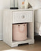 Paxberry - One Drawer Night Stand - Whitewash Signature Design by Ashley®