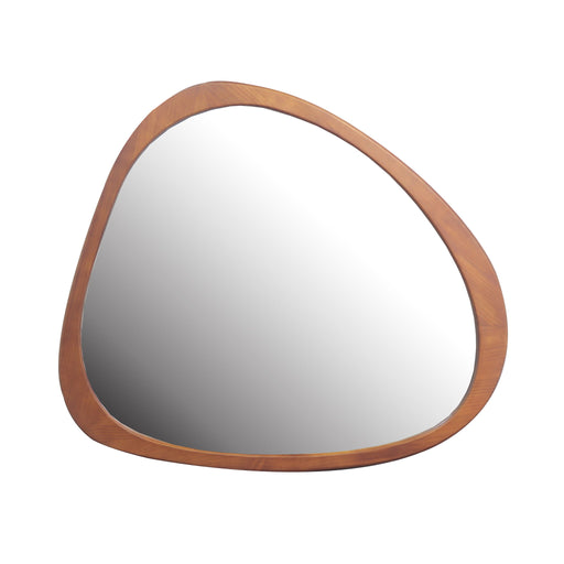 Asymmetrical Wall Mirror Wooden Framed Mirror Large Sized Dressing Mirror, For Living Room, Bedroom, Bathroom, Hallway Or Entry Way - Natural Wood Daily Nest