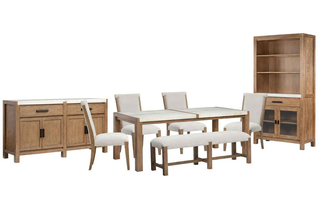 Plum Creek - 8 Piece Rectangular Dining Table Set Magnussen Furniture