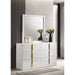 Lauryn - 6 Drawer Dresser With Mirror - Gloss White Furniture Max