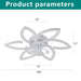 30" Flower 6 Speed Ceiling Fan With Remote Controlled LED Lights, Low Profile Flush Mount Fan Daily Nest