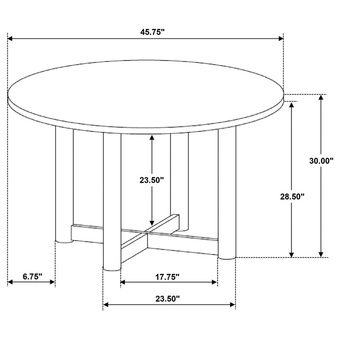 Graham - Round Dining Table With X Cross Base - Walnut Furniture Max
