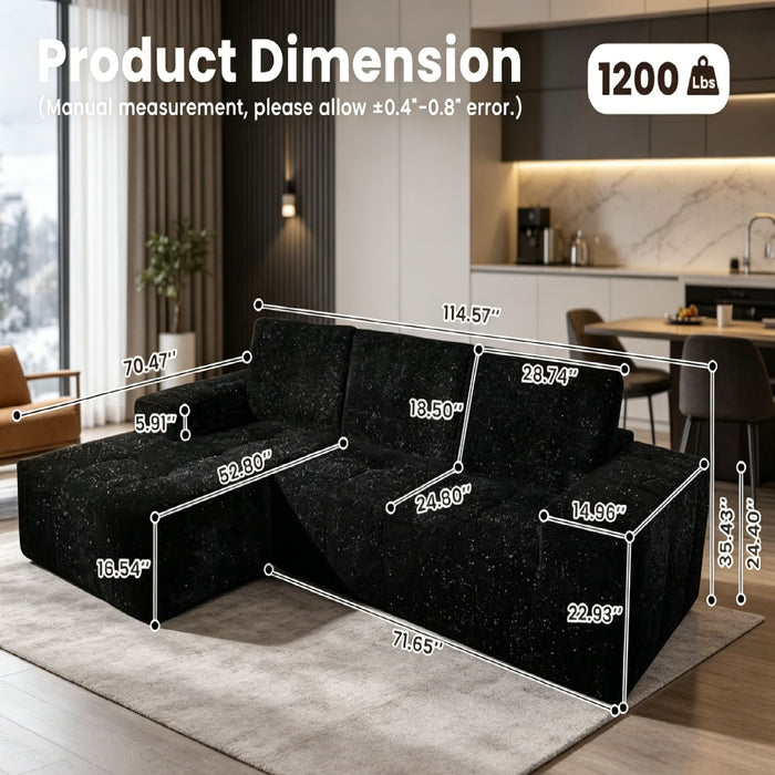Boneless Couches For Living Room With Chaise Home Essentials