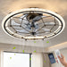 Caged Ceiling Fan With Remote Control Lights, 6 Speeds, 3 Color Temperature LED - Antique Black Daily Nest