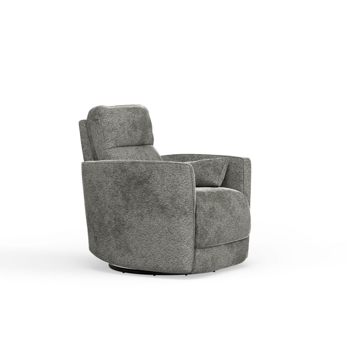 Milan - Swivel Recliner With Manual Footrest - Gray Home Essentials