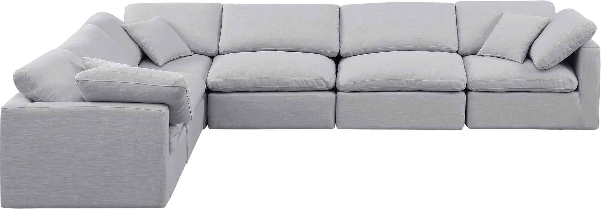 Indulge - Linen 6 Piece Modular Corner Sectional Meridian Furniture