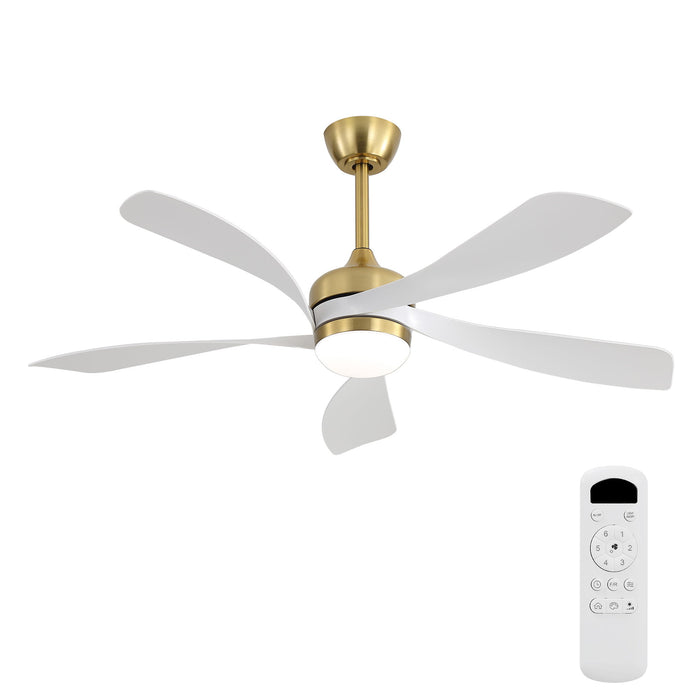 52" Indoor Ceiling Fan With 3 Color Dimmable LED Light Blades, Reversible DC Motor, Remote Control Daily Nest