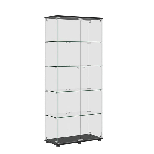 Display Cabinet With Shelf Double Doors And Lock Home Essentials