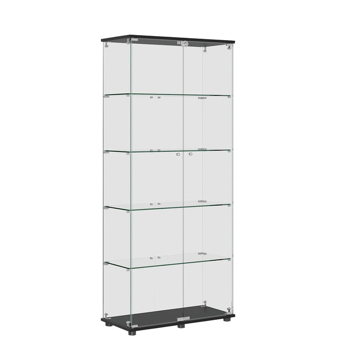 Display Cabinet With Shelf Double Doors And Lock Home Essentials