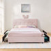 Upholstered Bed With Oversized Rabbit Ear Headboard, LED Lights & 4 Storage Drawers Home Essentials