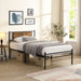ModerMetal Bedframe With Wood Panel Headboard Home Essentials