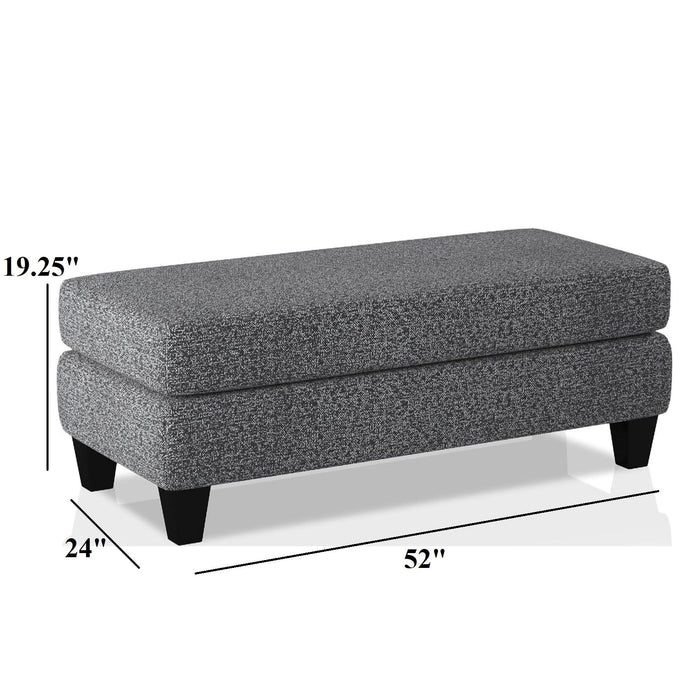 Ottoman With Plush Seat Living Room Furniture - Gray Home Essentials