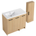 Freestanding Bathroom Vanity Set With Tall Linen Cabinet, 3 Door Storage Cabinet, Single Sink Home Essentials