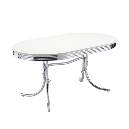 Oval Dining Table - White - Metal Furniture Max