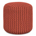 Wynne - Round Knitted Outdoor / Indoor Pouf - Orange Simpli-Home