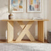 X-Frame Console Table, Angled Cross Leg Design, Rounded Edges - Natural Noble House