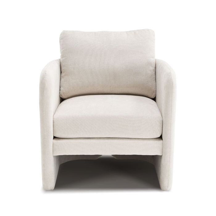 Armchair With Low Profile Curved Frame - Beige Home Essentials