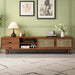 TV Stand For TVs Up To 85", Media Console With 2 Drawers - Walnut Hearth and Haven