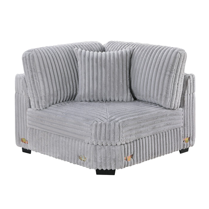 Corner Wedge Chair With Pillow, Living Room Furniture, Soft Upholstered Modular Seating - Gray / Mink Home Essentials