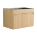 28" Wall Mounted Bathroom Vanity With Stainless Steel Sink, Soft Close Doors - Oak Home Essentials