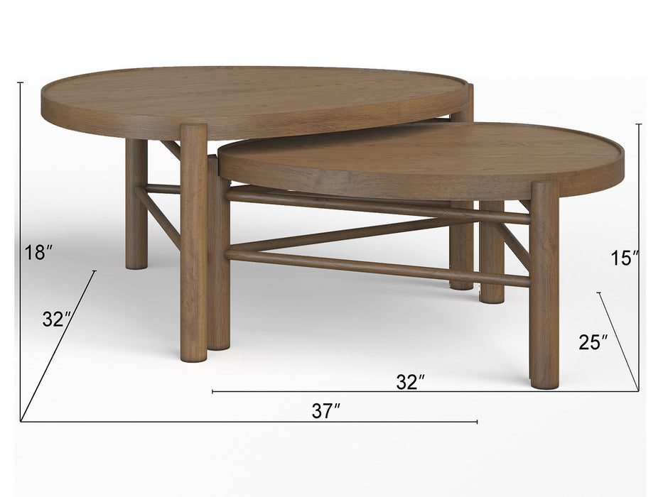 Hadleigh Brown - Nesting Cocktail Table Set Magnussen Furniture