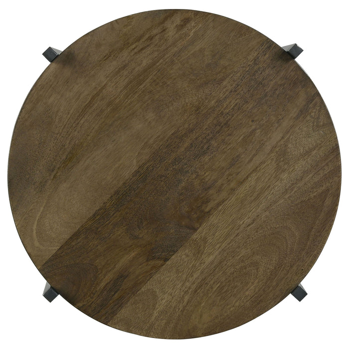 Accent Table With X-Frame And Bottom Shelf - Brown Furniture Max