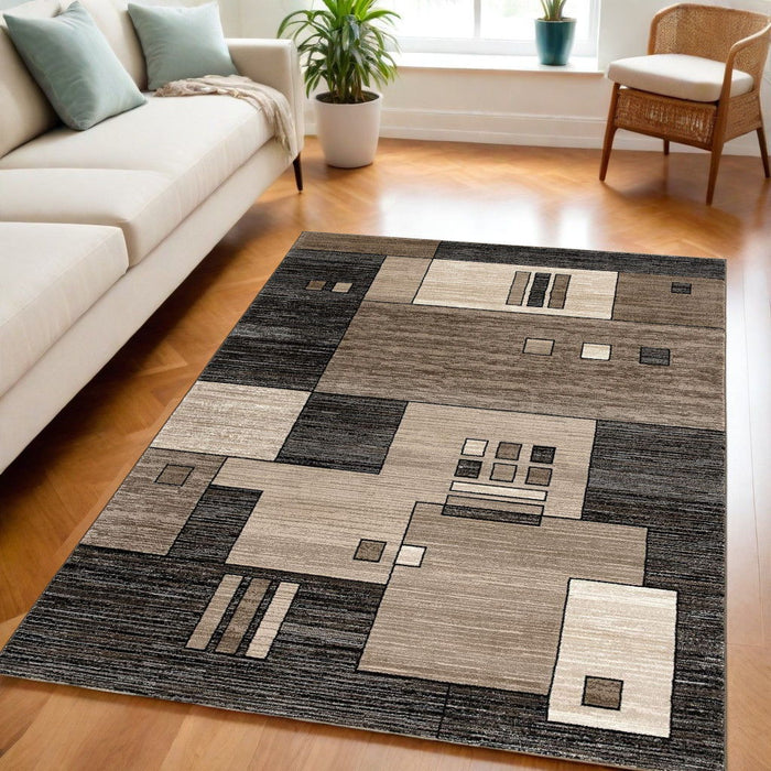 5' x 7' Abstract Dhurrie Area Rug - Beige
