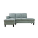 L - Shaped Sectional Sofa With Left Chaise & Ottoman - Pale Green Home Essentials