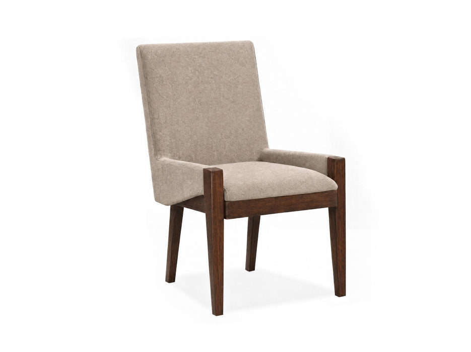 Reena - Upholstered Host Chair (Set of 2) - Rich Brown / Beige Magnussen Furniture