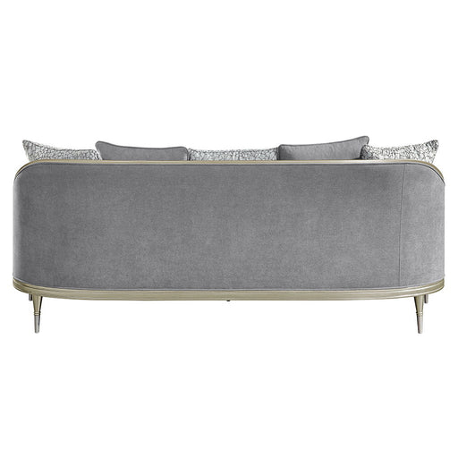 Fernando - Sofa With 5 Pillows - Gray Chenille & Champagne ACME