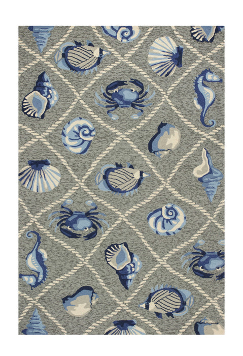 5' X 7' Seaside UV Treated Indoor / Outdoor Area Rug - Gray