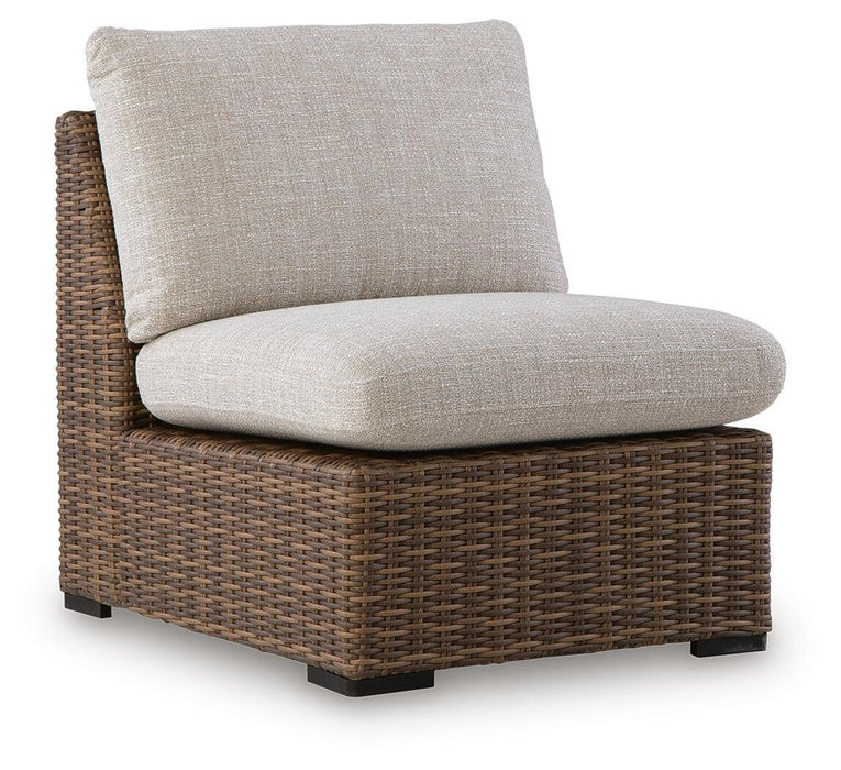 Dolan Creek - Armless Chair With Cushion - Beige / Brown Signature Design by Ashley®