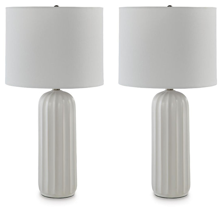 Clarkland - Ceramic Table Lamp (Set of 2) - White Signature Design by Ashley®