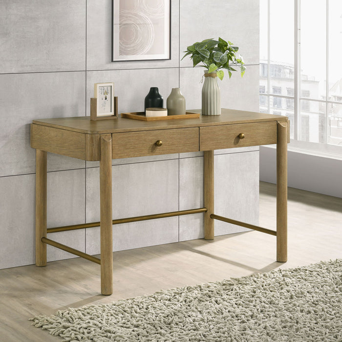 Benson - 2 Drawer Vanity Desk Makeup Table - Sand Furniture Max