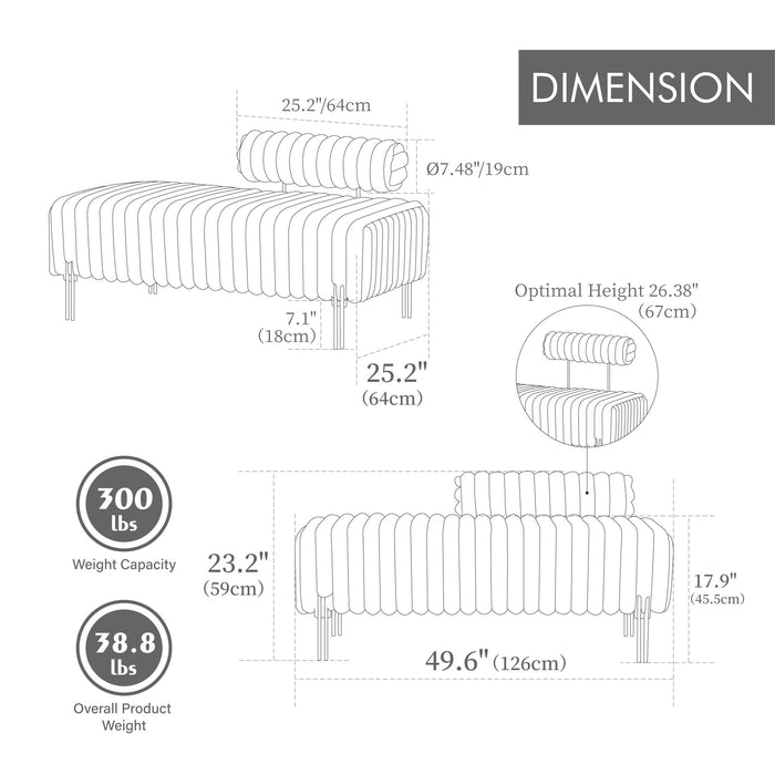 Mini Loveseat With Adjustable Backrest Home Essentials
