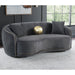 Luxe Upholstered Curved Sofa With Trim And Diamond Quilting - Dark Gray Furniture Max