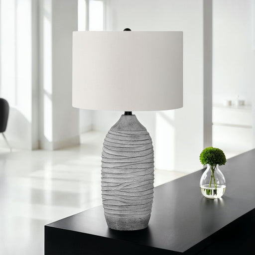 Lighting, Table Lamp, Resin, Modern - Gray / Cream 8th Street