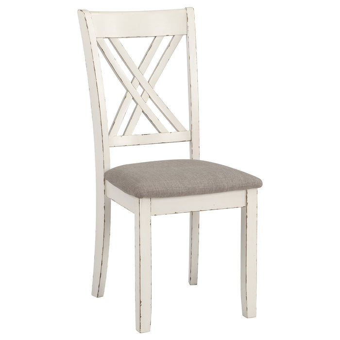 Ebers - 7 Dining Set With 2 Tone Upholstered Chairs - Vanilla White Furniture Max
