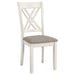 Ebers - 7 Dining Set With 2 Tone Upholstered Chairs - Vanilla White Furniture Max
