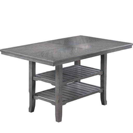 Dining Table 2 Shelves, Counter Height For Dining Room - Gray Home Essentials