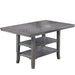 Dining Table 2 Shelves, Counter Height For Dining Room - Gray Home Essentials