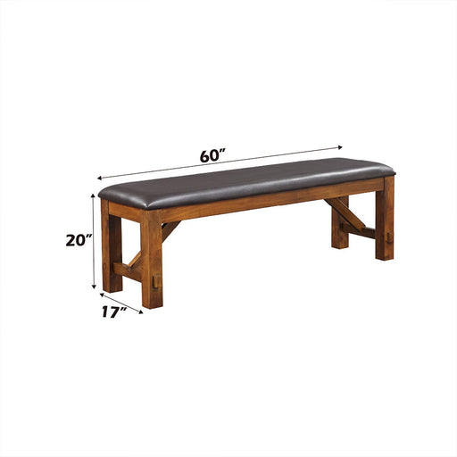 Apollo - Bench - Espresso Synthetic Leather & Walnut ACME