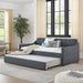Size Upholstered Daybed With Trundle And USB Charging Armrest Home Essentials