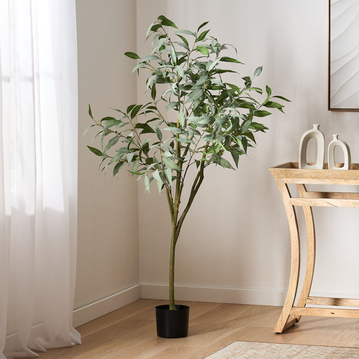 Artificial Eucalyptus Leaves Bonsai - Green - Fabric